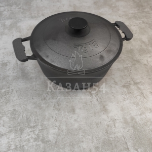 Кастрюля чугун 5 л, чуг. крышка, БИОЛ
