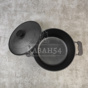 Кастрюля чугун 5 л, чуг. крышка, БИОЛ