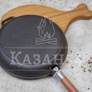 Сковорода чугун 26х4.5 см, съемная ручка Гардарика