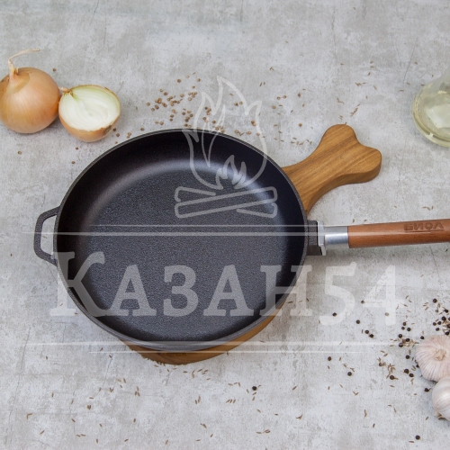 Сковорода чугун 26х4.5 см, съемная ручка Гардарика