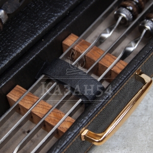 Набор шампуров в кейсе Малый 13 предм. кожзам/4шампура