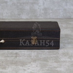 Набор шампуров в кейсе Средний 16 предм. кожзам/6шампуров