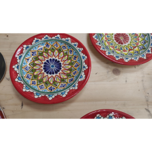 Тарелка КРАСНАЯ (мехроб) 17 см плоская