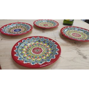 Тарелка КРАСНАЯ (мехроб) 17 см плоская