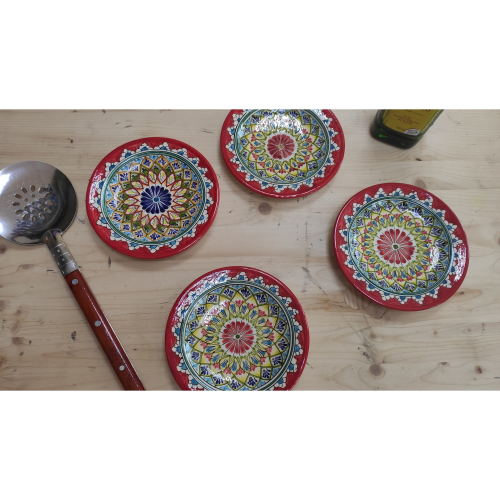 Тарелка КРАСНАЯ (мехроб) 17 см плоская