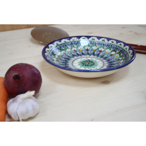 Тарелка синяя (мехроб) 19 см глубокая