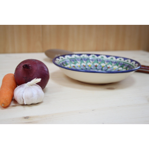 Тарелка синяя (мехроб) 19 см глубокая