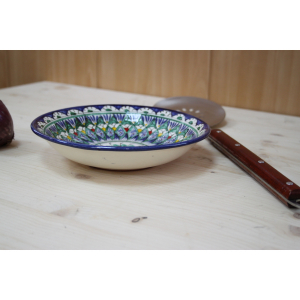 Тарелка синяя (мехроб) 19 см глубокая