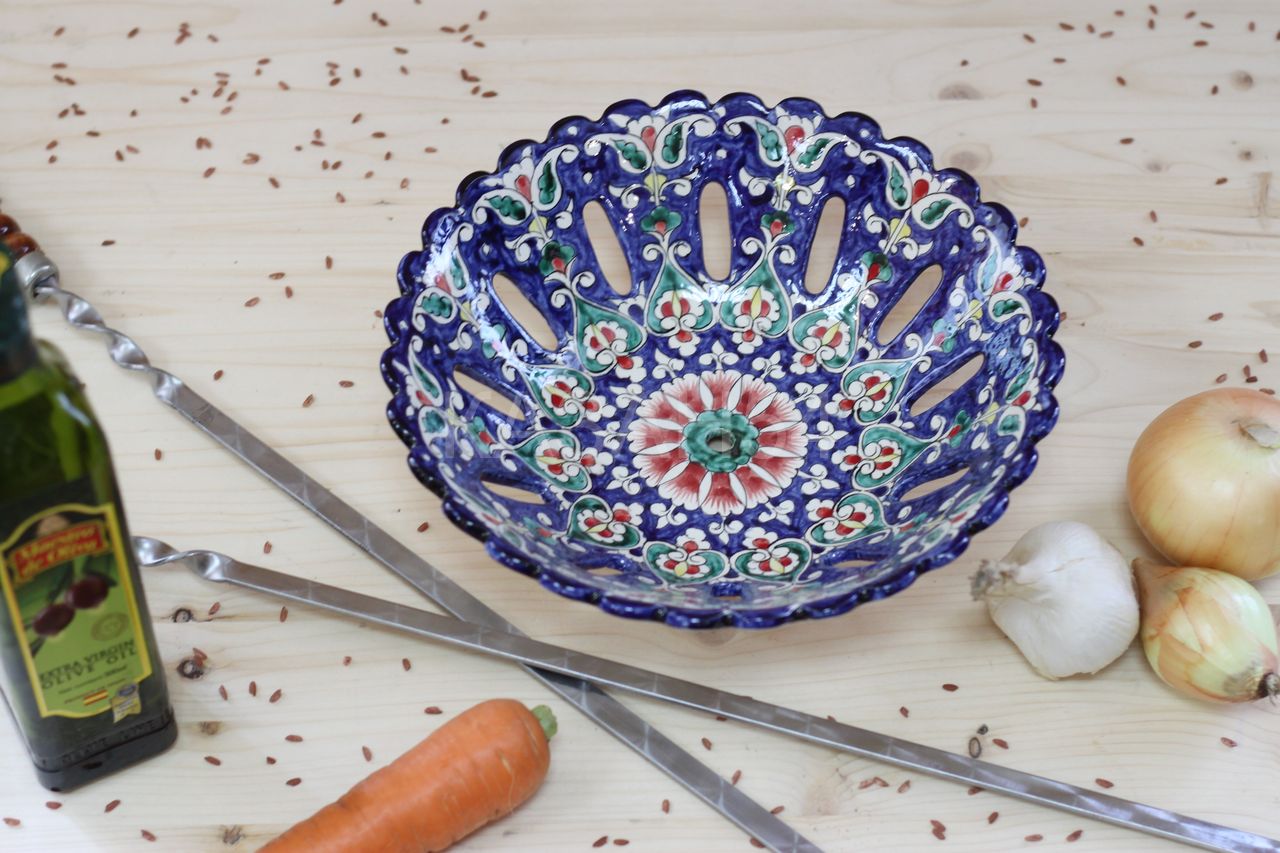 Фруктовница СИНЯЯ (мехроб) 28 см