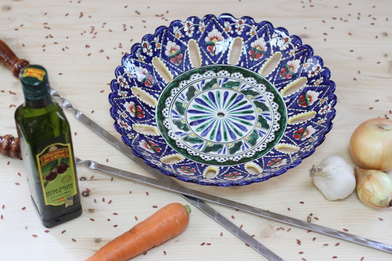 Фруктовница СИНЯЯ (мехроб) 33 см