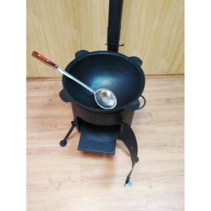 Казан 10 л и печь усиленная (3мм) 360 мм c трубой