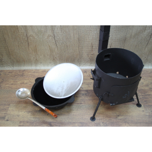 Казан 16 л и печь усиленная (3мм) 410 мм c трубой