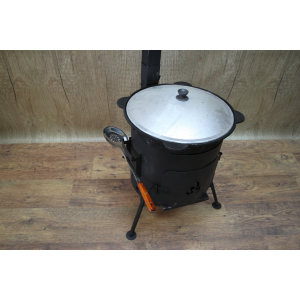 Казан 16 л и печь усиленная (3мм) 410 мм c трубой