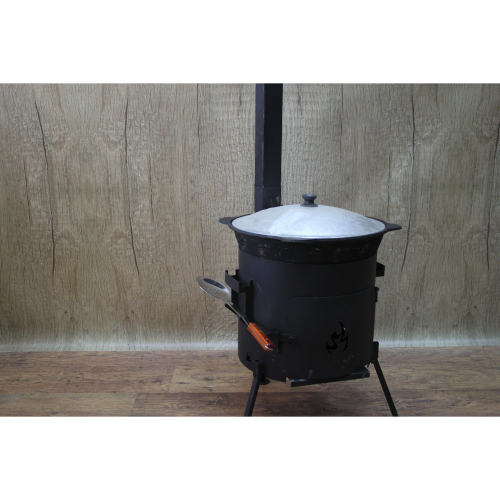 Казан 16 л и печь усиленная (3мм) 410 мм c трубой