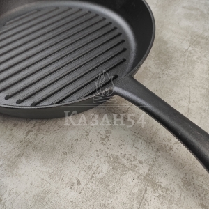 Сковорода-гриль чугун 26х4 см, литая ручка, БИОЛ