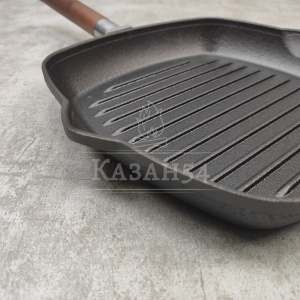 Сковорода-гриль чугун 24х4 см, съемная ручка, БИОЛ