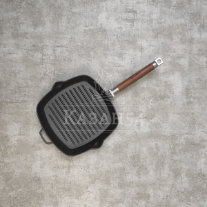 Сковорода-гриль чугун 24х4 см, съемная ручка, БИОЛ