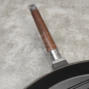 Сковорода-гриль чугун 24х4 см, съемная ручка, БИОЛ