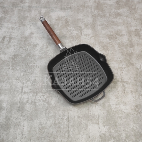 Сковорода-гриль чугун 24х4 см, съемная ручка, БИОЛ