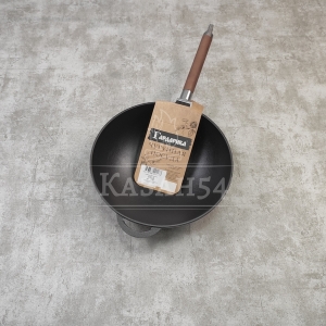 Сковорода WOK чугун 26 см, съемная ручка, Гардарика